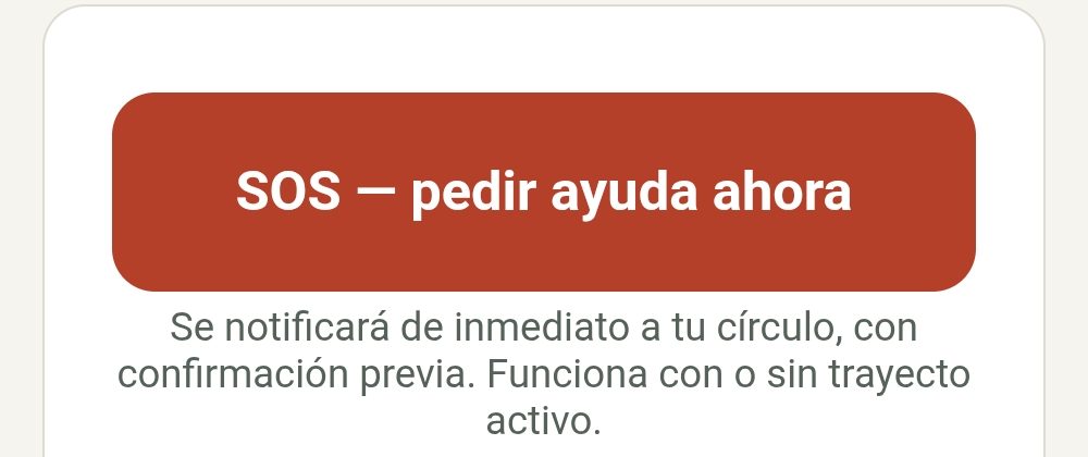Botón rojo de SOS de la app: pedir ayuda ahora